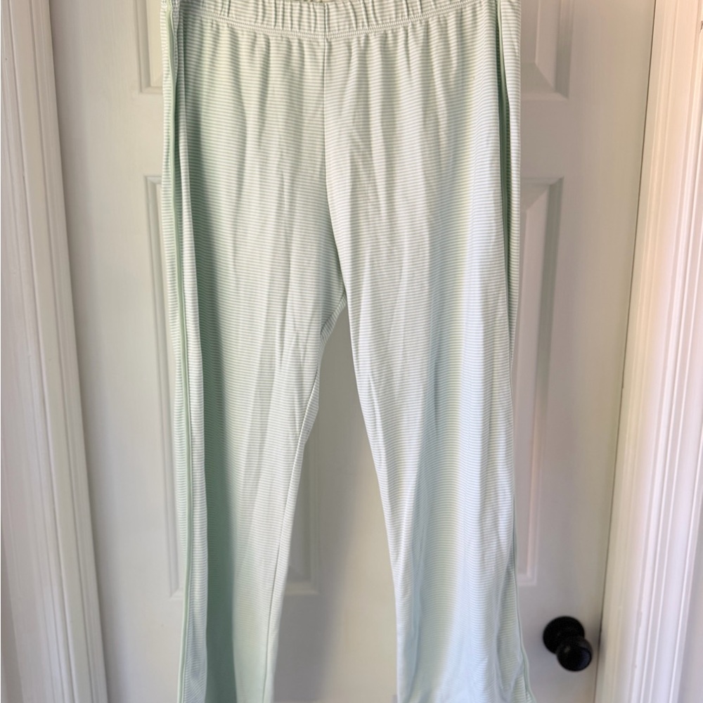 LAKE Parisian Green White Stripe Pima Cotton Pajama Pants XL - Picture 2 of 6